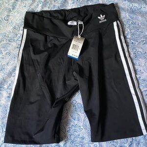 Adidas Black Shorts with White Accents
